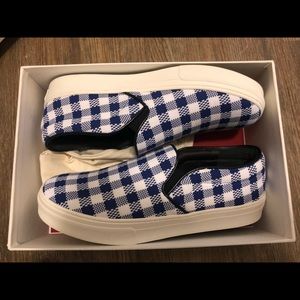 Celine Gingham Slip-on Sneakers
